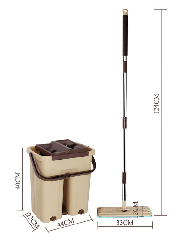 HANDS FREE WASH AND DRY MOP WITH MOPPING BUCKET AND EXTRA MOP