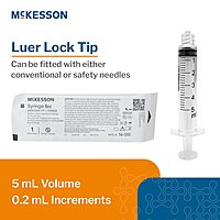 McKesson® General Purpose Syringe 5 mL Luer Lock Tip Without Safety