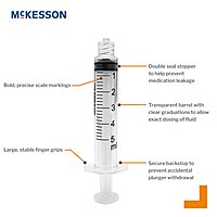 McKesson® General Purpose Syringe 5 mL Luer Lock Tip Without Safety