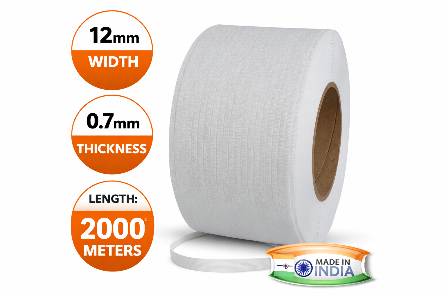 VIJAYCO® 12 70 2000 Mtrs Hi Speed PP Strapping Roll