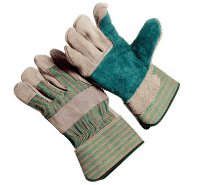 Green Leather Double Palm Glove