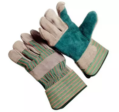 Green Leather Double Palm Glove