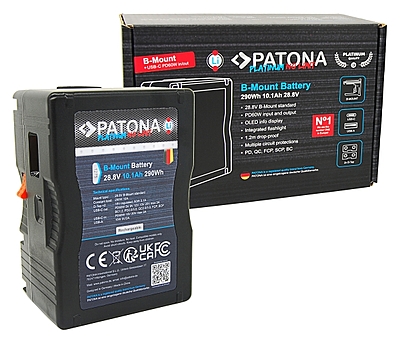 PATONA Platinum B-Mount battery with 290Wh 10.1Ah incl. USB-C PD60W input and output 2x D-Tap 16V