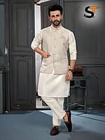 V143: Mens Kurta Pajama Set With Jacket