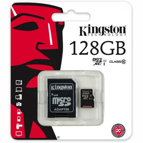 Kingston MicroSDHC Card w/ Adapter - 128GB - Class 10 Kingston MicroSDHC Card w/ Adapter - 128GB - Class 10