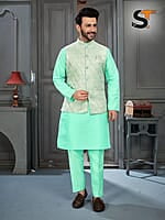 V143: Mens Kurta Pajama Set With Jacket