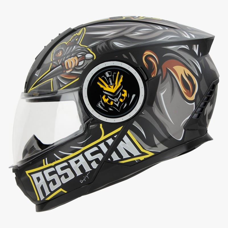 STEELBIRD SBH-40 ISS ASSASIN GLOSSY BLACK/GREY C/V 600 MM