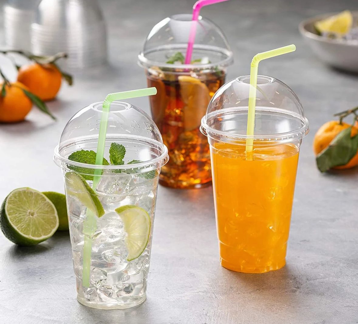 12oz LONG PET CUP WITH LID