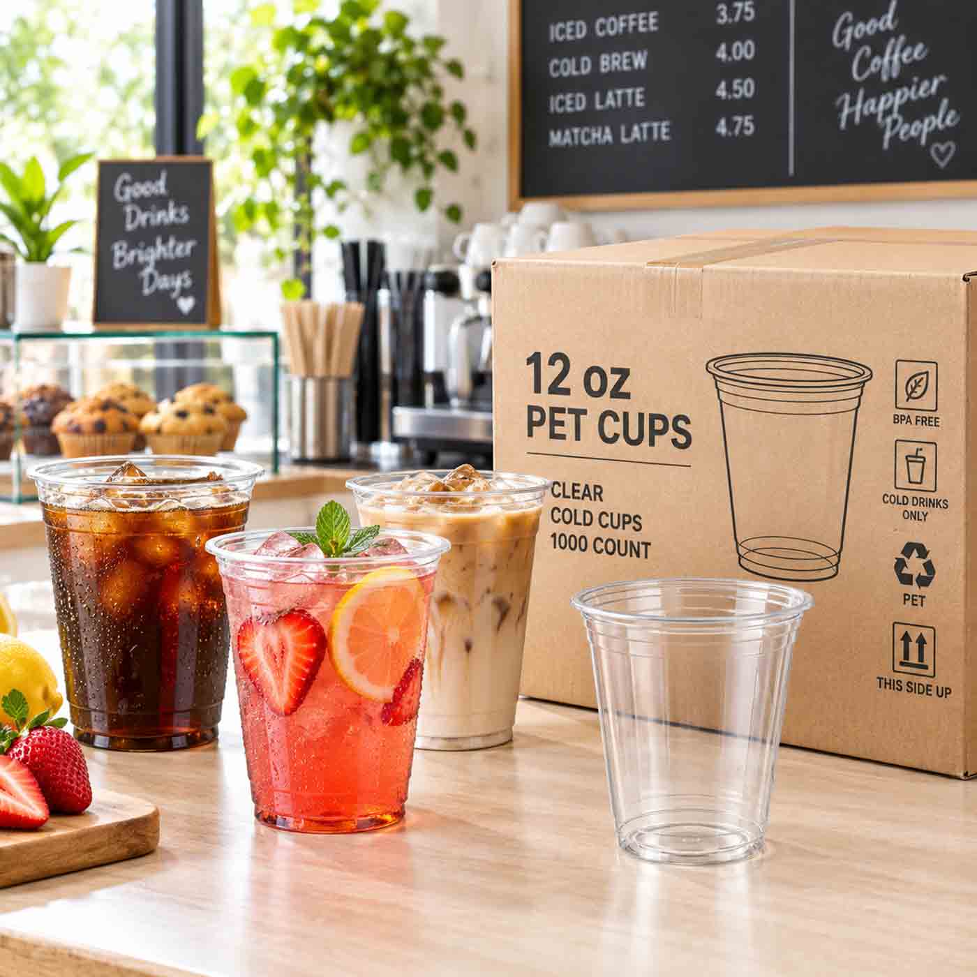 12oz Clear Cups HYP PET 92mm 40/25