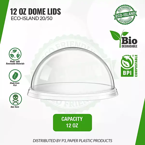 12oz Eco-Island Dome Lids 20/50