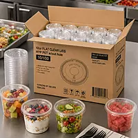 12oz Flat Clear Lids HYP PET w/out hole 10/100