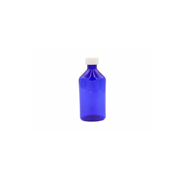 12oz Graduated Oval RX Bottles with Caps 100 Count-Blue