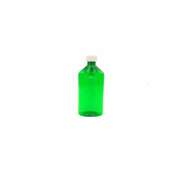 12oz Graduated Oval RX Bottles with Caps 100 Count-Green