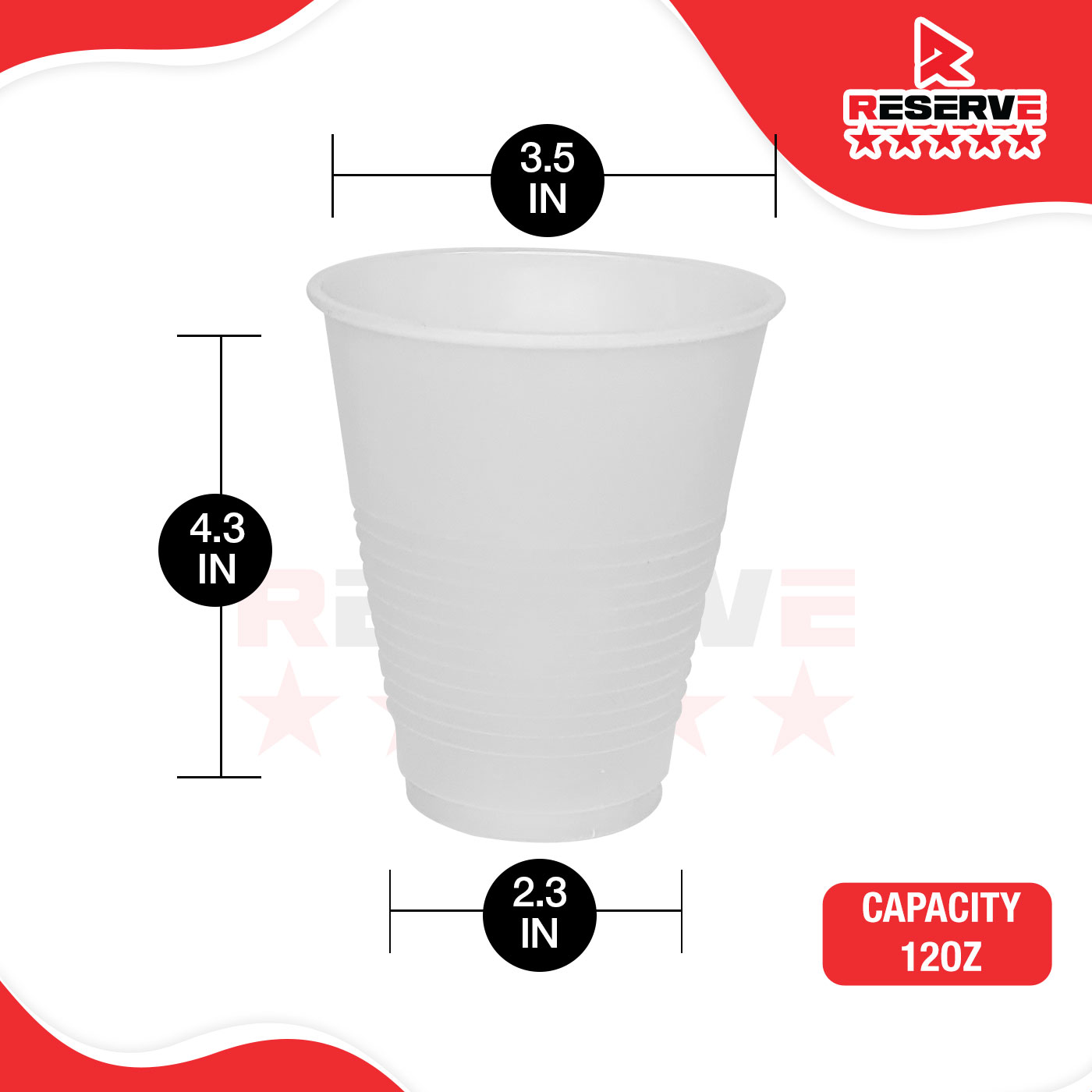 12oz P/Cups Translucent Reserve 20/50