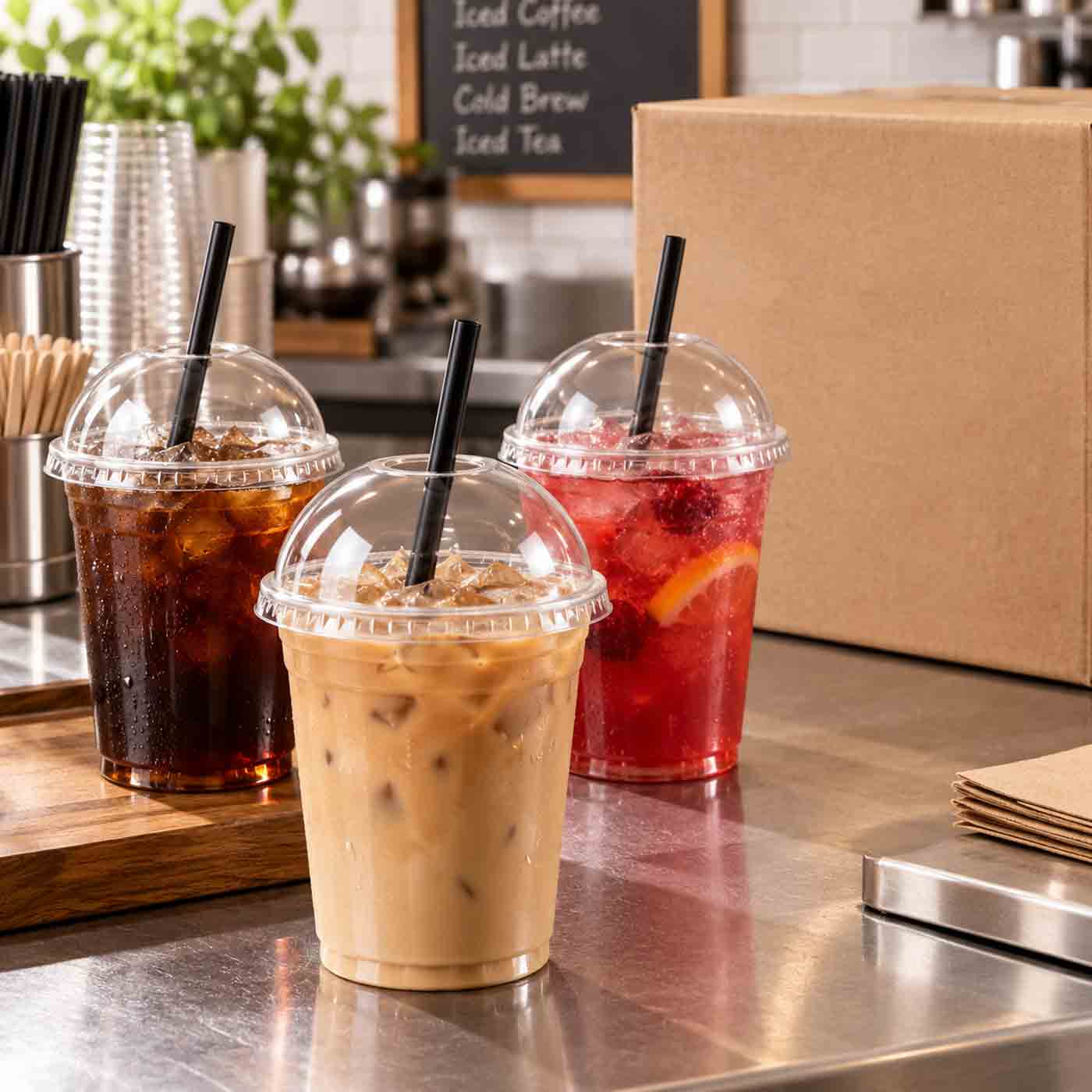 12oz Semi-Dome Clear Lids HYP PET w/hole 10/100