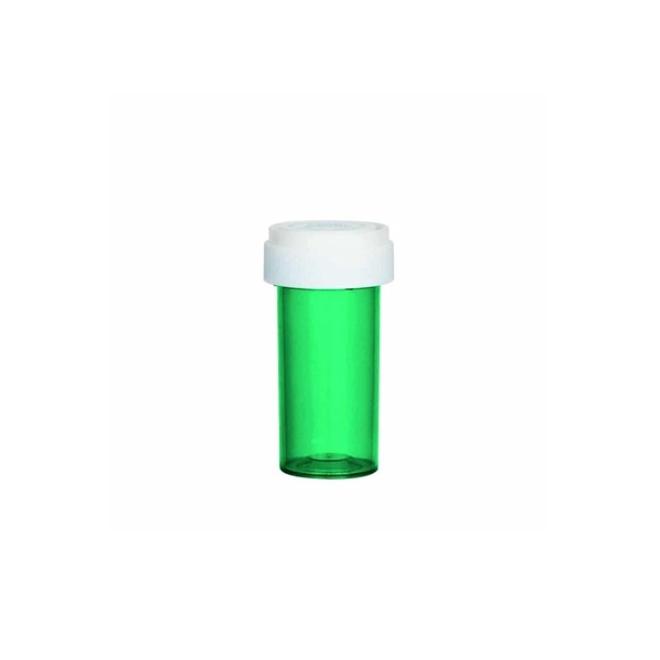 13 Dram Reversible Cap Vials Green (275 Units/Box)