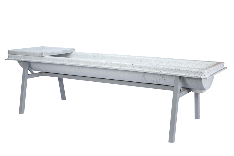 Farmex Drinker Trough 100L 60cm Linear for cattle made from food-grade HDPE left
