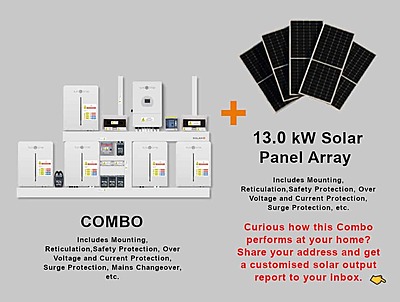 12.0 kW SUNSYNK Hybrid - SUNSYNK Combo, c/w 5 x 5.32 G kWh Lithium Batteries
