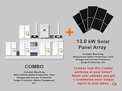 12.0 kW SUNSYNK Hybrid - SUNSYNK Combo, c/w 5 x 5.32 W kWh Lithium Batteries
