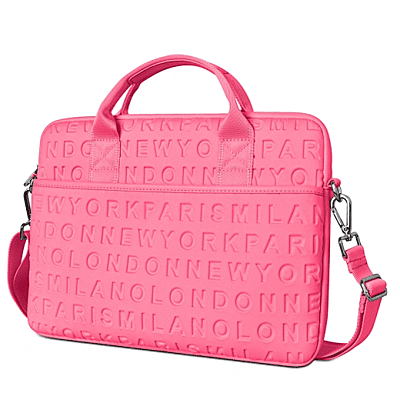 WiWU Waterproof Lycra Cosmo 13.3" Laptop Slim Bag Laptop Handbag with Strap-Pink