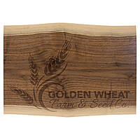 13 3/4" x 9 3/4" Black Walnut Live Edge Cutting and Charcuterie Board