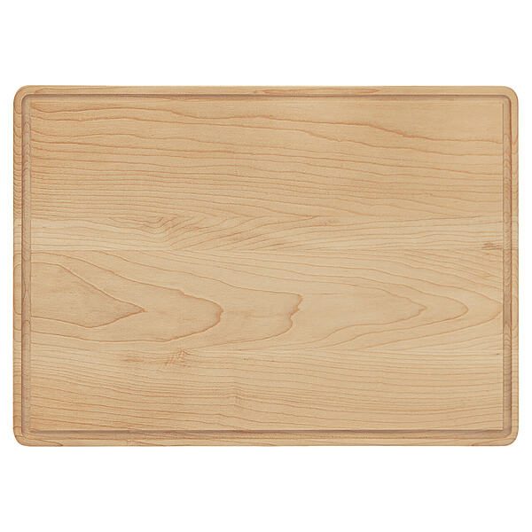 13 3/4" x 9 3/4" Maple Cutting Board with Drip Ring
