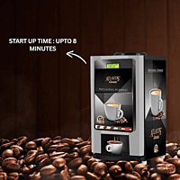 A person selecting the half-cup option on the Atlantis beverage dispenser. A person selecting the half-cup option on the Atlantis beverage dispenser.