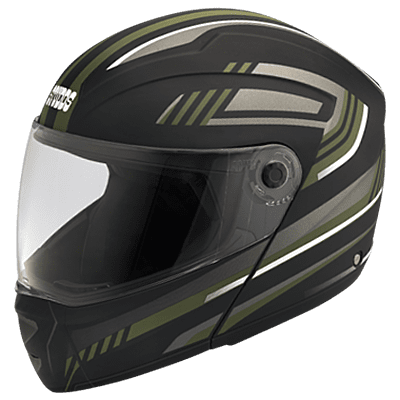 STUDDS NINJA ELITE SUPER D1 MATT BLACK N3 GREEN C/V (L)