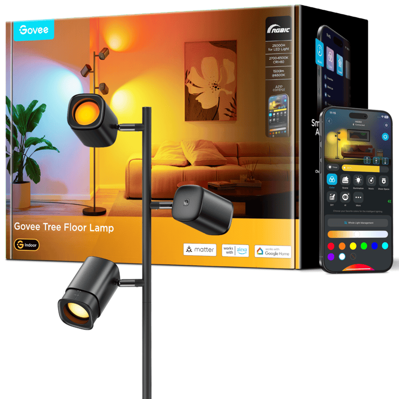 Govee RGBWW Tree Floor Lamp Compatible with Matter
