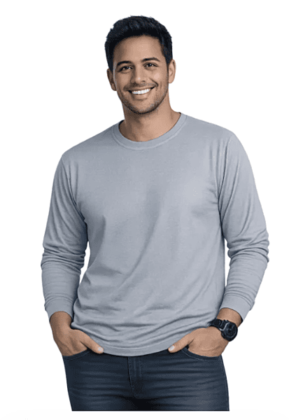 130 GSM Mens Honeycomb Polyester Long Sleeve Lifestyle T-Shirts