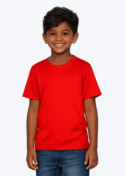 130 GSM Kids Honeycomb Polyester Short Sleeve T-Shirts