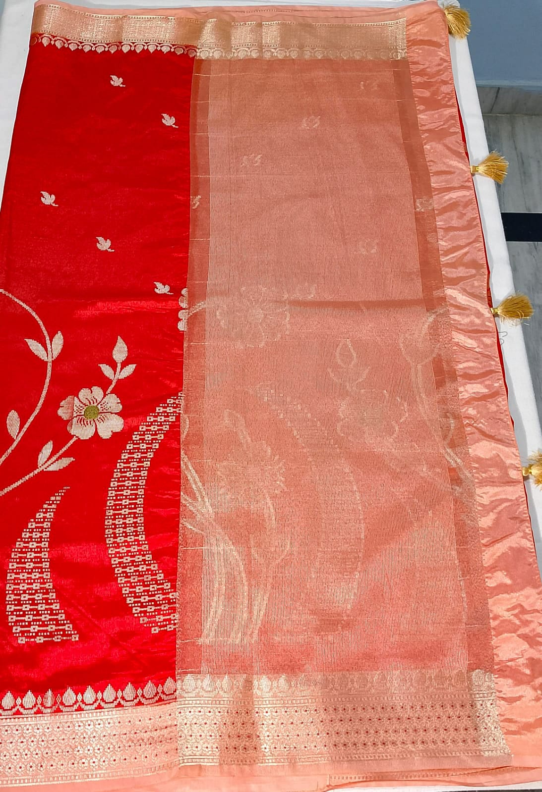 N627: Ready To Ship Beautiful Banarasi Saree With Stitched Blouse N627: Ready To Ship Beautiful Banarasi Saree With Stitched Blouse