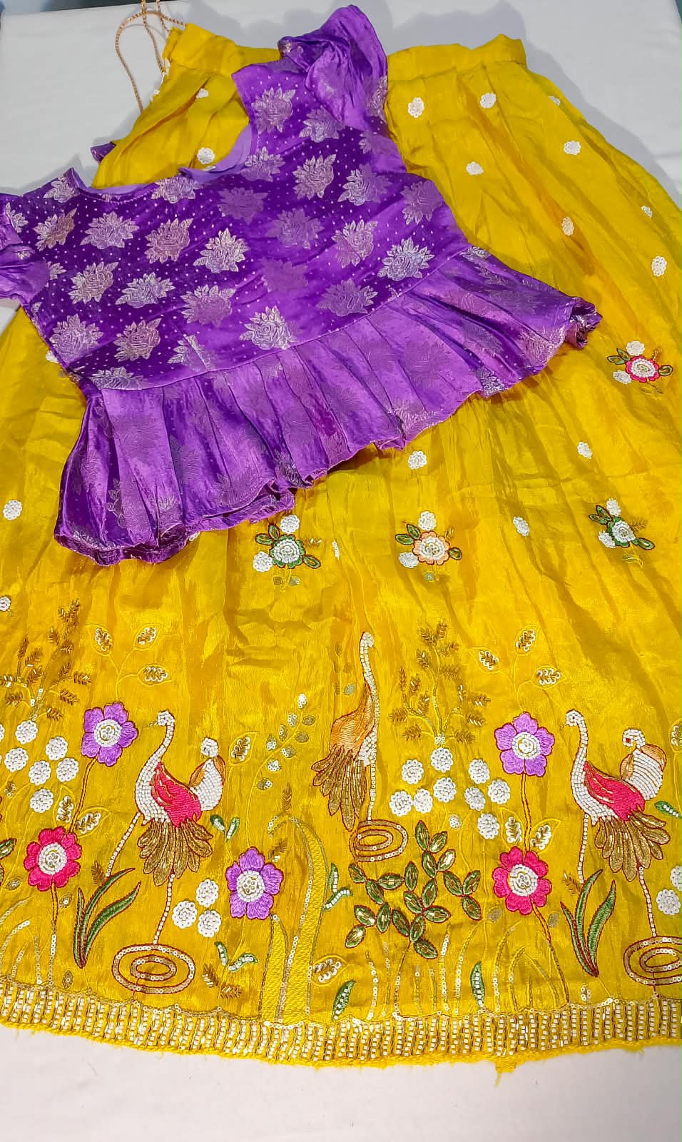 V253: Ready To Ship Beautiful Kids Maggam Work Lehenga V253: Ready To Ship Beautiful Kids Maggam Work Lehenga