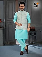 V143: Mens Kurta Pajama Set With Jacket