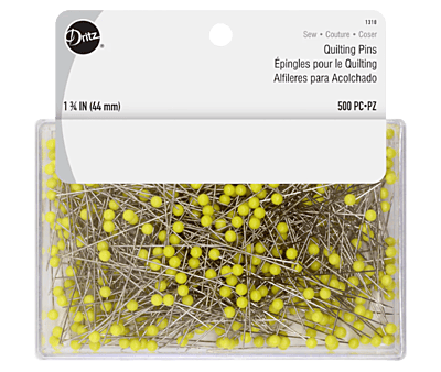 DRITZ 1310 QUILTING PINS YELLOW, 1-3/4 INCH (500 COUNT)(1310-PRM) DRITZ 1310 QUILTING PINS YELLOW, 1-3/4 INCH (500 COUNT)(1310-PRM)