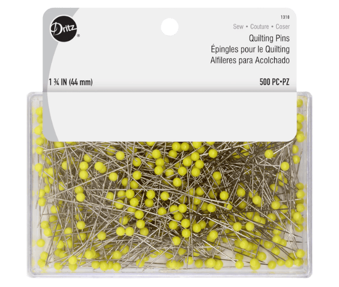 DRITZ 1310 QUILTING PINS YELLOW, 1-3/4 INCH (500 COUNT)(1310-PRM) DRITZ 1310 QUILTING PINS YELLOW, 1-3/4 INCH (500 COUNT)(1310-PRM)
