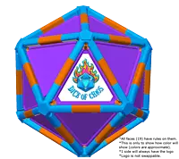 Full Dice - Disc Golf-Teal-DarkOrange-Purple