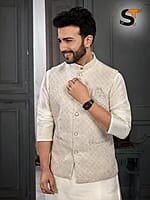 V143: Mens Kurta Pajama Set With Jacket
