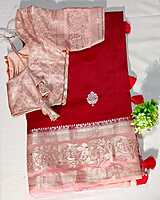 J220: Ready To Ship Beautiful Banarasi Raw Mango Silk Saree With Stitched Blouse J220: Ready To Ship Beautiful Banarasi Raw Mango Silk Saree With Stitched Blouse