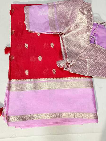J409: Ready To Ship Beautiful Banarasi Warm Saree With Stitched Blouse J409: Ready To Ship Beautiful Banarasi Warm Saree With Stitched Blouse