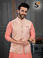 V143: Mens Kurta Pajama Set With Jacket