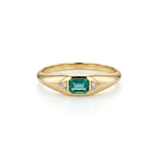 Anillo Esmeralda Biselada