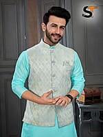 V143: Mens Kurta Pajama Set With Jacket
