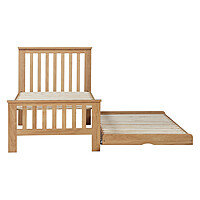 White Wooden Sofa Cum Bed with Pull-Out Trundle – Modern Space Saving Design