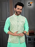 V143: Mens Kurta Pajama Set With Jacket