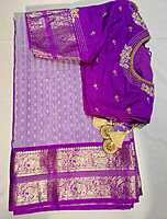 J317: Ready To Ship Beautiful Pure Venkatagiri Saree With Stitched Maggam Work Blouse