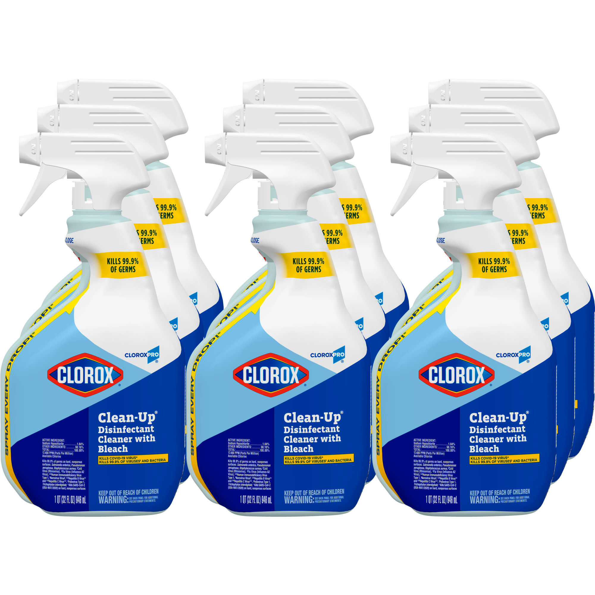 Clorox Clean-Up All Purpose Cleaner Disin. 32 oz. Spray Original w/ Bleach 9 / cs