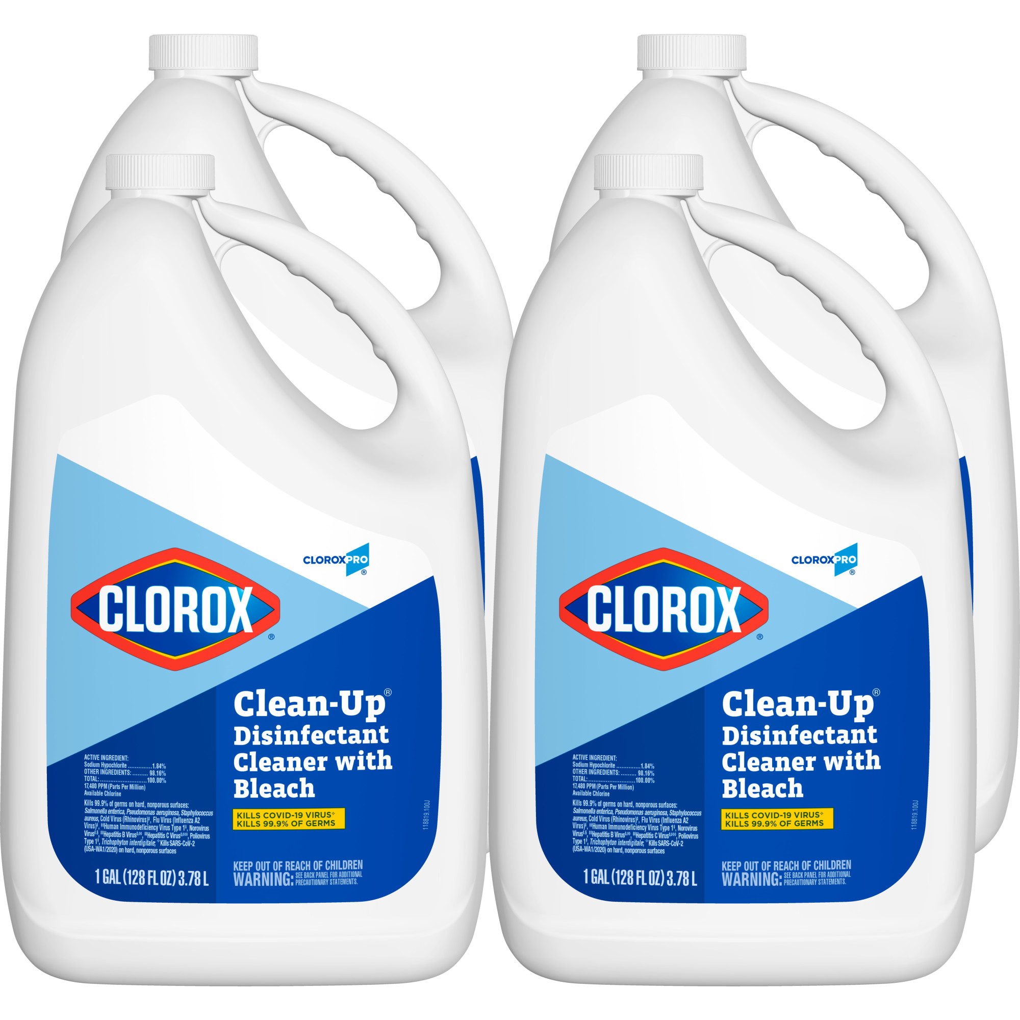 Clorox Clean-Up Disinfectant Cleaner with Bleach Refill, 128 Ounces 4 / cs