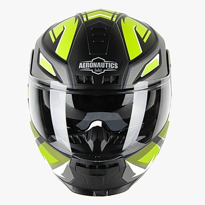 STEELBIRD SBH-40 ISS SPEED GLOSSY BLACK/NEON C/V 580 MM