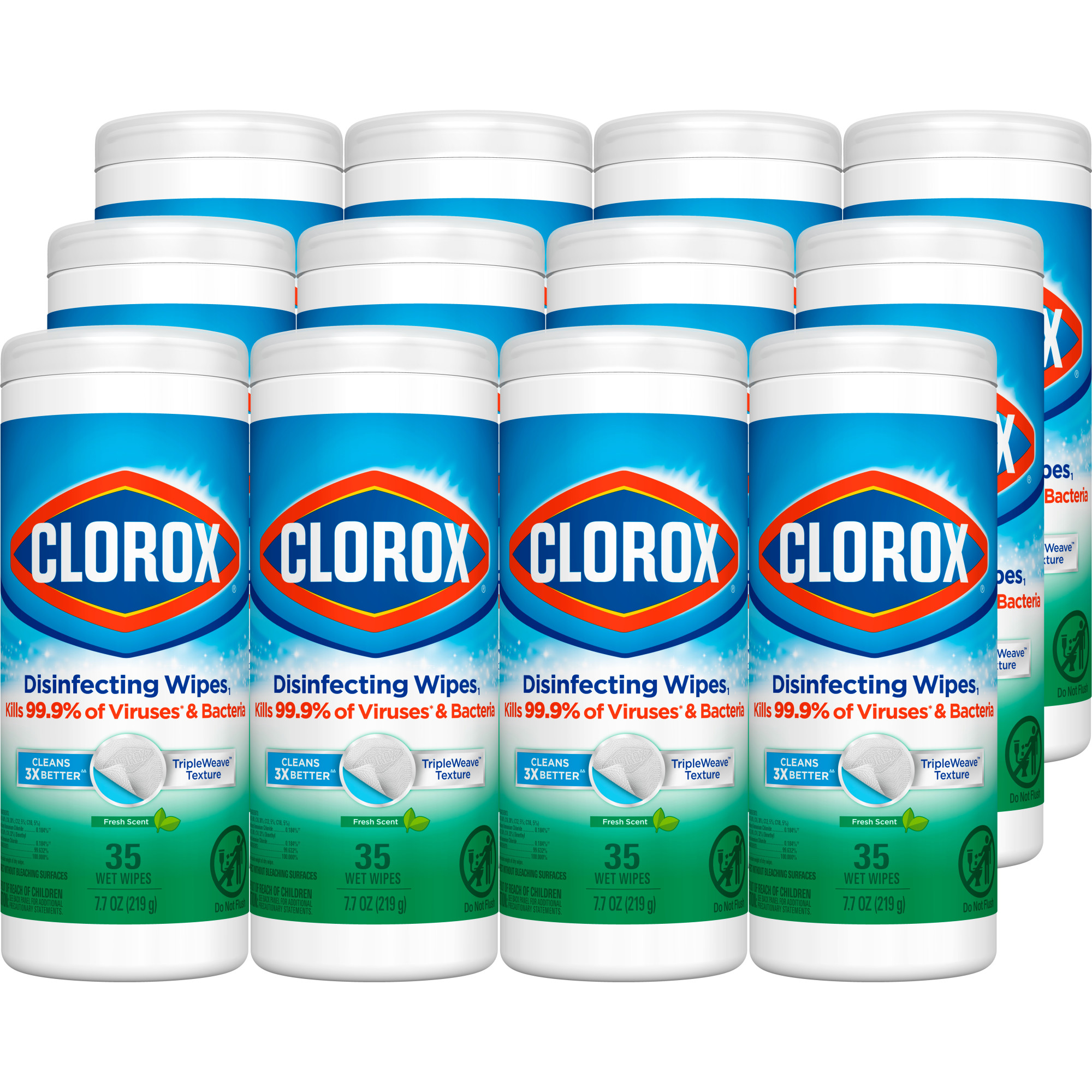 Clorox Bleach Free Disinfecting Wipes 35 Count Fresh Scent 12 / cs